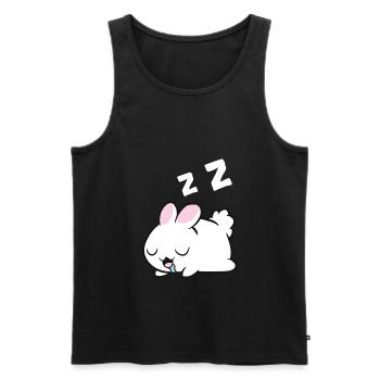 Lapin endormi Pyjama Lapin endormi - Débardeur bio Premium Homme - noir - Devant - AI Model Male 178 light (178cm)