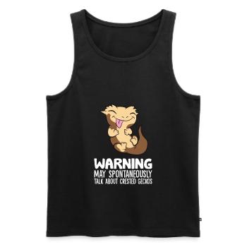 Crested Gecko May Spontaneously Talk About - Men's Premium Organic Tank Top - black - Front - AI Model Male 178 light (178cm)