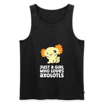 Juste une fille qui aime Axolotls - Débardeur bio Premium Homme - noir - Devant - Michal (187cm)