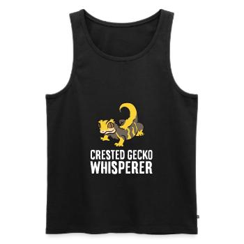 Crested Gecko Whisperer Reptile Lover Crested - Men's Premium Organic Tank Top - black - Front - AI Model Male 178 light (178cm)