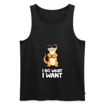 I Do What I Want Reptile Lizard Funny Crested - Men's Premium Organic Tank Top - black - Front - Michal (187cm)