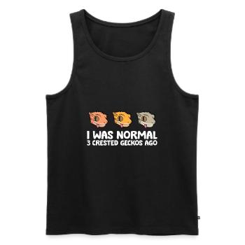 Crested Gecko Keeper I Was Normal 3 Crested - Men's Premium Organic Tank Top - black - Front - AI Model Male 178 light (178cm)
