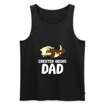 Crested Gecko Dad Lizard Reptile Father Crested - Men's Premium Organic Tank Top - black - Front - AI Model Male 178 light (178cm)