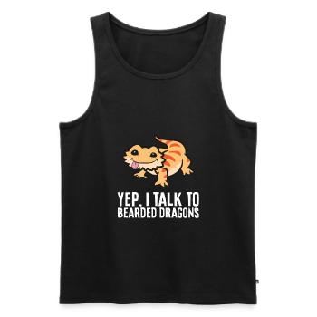 Bartagamen-Besitzer Reptil Yep Ich spreche mit - Männer Premium Bio Tank Top - Schwarz - Vorne - Michal (187cm)