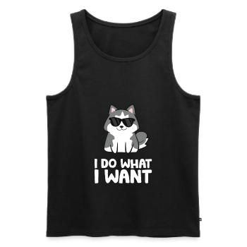 Siberian Husky Dog I Do What I Want - Männer Premium Bio Tank Top - Schwarz - Vorne - Michal (187cm)