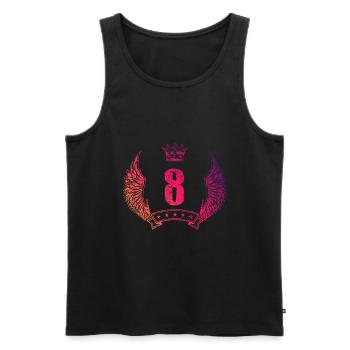 8 Couronne numérique - Débardeur bio Premium Homme - noir - Devant - AI Model Male 178 light (178cm)
