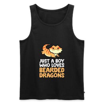 Juste un garçon qui aime les dragons barbus - Débardeur bio Premium Homme - noir - Devant - Michal (187cm)
