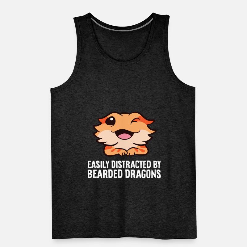 Bearded Dragon Lover Easily Distracted By Bearded Men's Premium Organic Tank Top