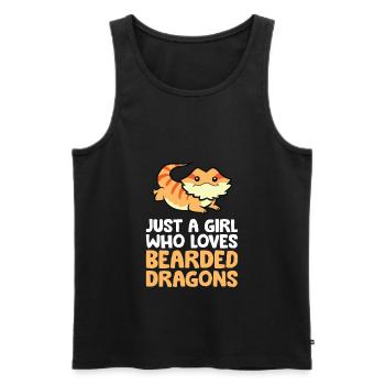 Juste une fille qui aime les dragons barbus Reptile - Débardeur bio Premium Homme - noir - Devant - Michal (187cm)