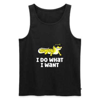 Ich mache was ich will Reptil Eidechse Lustig - Männer Premium Bio Tank Top - Schwarz - Vorne - AI Model Male 178 light (178cm)