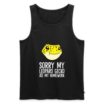 Entschuldigung, mein Leopardgecko hat meine - Männer Premium Bio Tank Top - Schwarz - Vorne - AI Model Male 178 light (178cm)