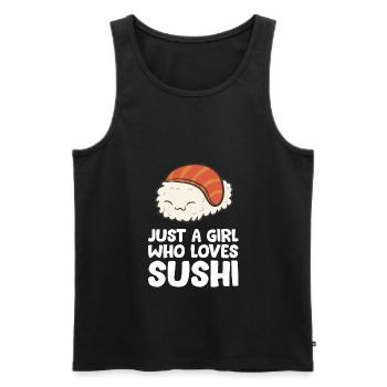 Juste une fille qui aime les sushis - Débardeur bio Premium Homme - noir - Devant - AI Model Male 178 light (178cm)