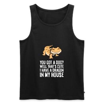 Bearded Dragon You Got A Dog? I Have A Dragon In - Men's Premium Organic Tank Top - black - Front - AI Model Male 178 light (178cm)