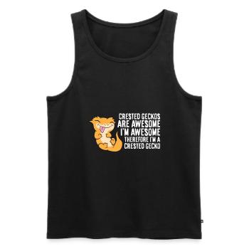 Crested Geckos Are Awesome Im Awesome Im A - Men's Premium Organic Tank Top - black - Front - AI Model Male 178 light (178cm)