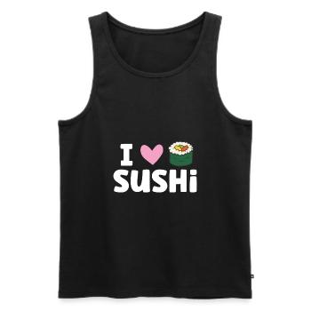J’adore les sushis La cuisine japonaise j’adore les sushis - Débardeur bio Premium Homme - noir - Devant - AI Model Male 178 light (178cm)