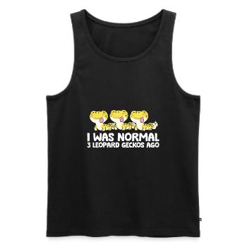 Leopard Gecko Keeper I Was Normal 3 Leopard - Men's Premium Organic Tank Top - black - Front - AI Model Male 178 light (178cm)