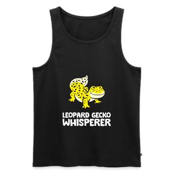 Leopardgecko-Flüsterer Reptilienliebhaber - Männer Premium Bio Tank Top - Schwarz - Vorne - AI Model Male 178 light (178cm)