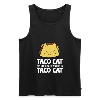 Taco Cat Spelled Backward Is Taco Cat - Men's Premium Organic Tank Top - black - Front - AI Model Male 178 light (178cm)