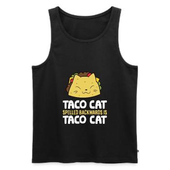 Taco Cat Spelled Backward Is Taco Cat Mexican - Men's Premium Organic Tank Top - black - Front - AI Model Male 178 light (178cm)
