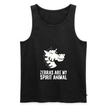 Les zèbres sont mon animal d’âme Chers zèbres - Débardeur bio Premium Homme - noir - Devant - AI Model Male 178 light (178cm)