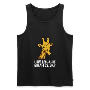 I Just Really Like Giraffes, Ok? Cute Giraffe - Men's Premium Organic Tank Top - black - Front - Michal (187cm)