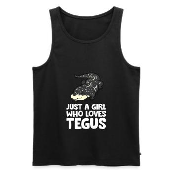 Juste une fille qui aime Tegus noir argentin et - Débardeur bio Premium Homme - noir - Devant - AI Model Male 178 light (178cm)