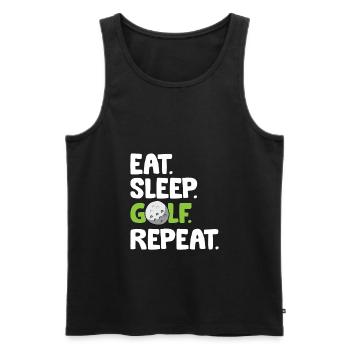 Eat Sleep Golf Repeat Funny Golf Player - Men's Premium Organic Tank Top - black - Front - Michal (187cm)