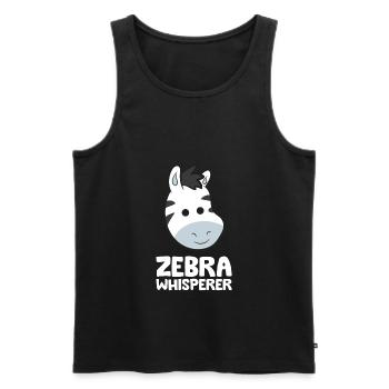 Zebra Whisperer Animal Cute Zebra - Men's Premium Organic Tank Top - black - Front - AI Model Male 178 light (178cm)
