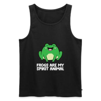 Funny Frog Lover Frogs Are My Spirit Animal - Men's Premium Organic Tank Top - black - Front - AI Model Male 178 light (178cm)