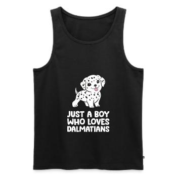 Juste un garçon qui aime les Dalmatiens - Débardeur bio Premium Homme - noir - Devant - Michal (187cm)