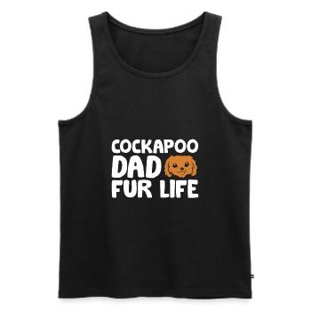 cacatoès chien papa cacatoès papa fourrure vie drôle - Débardeur bio Premium Homme - noir - Devant - AI Model Male 178 light (178cm)