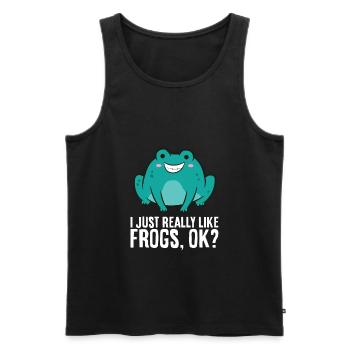Frog Lover I Just Really Like Frogs - Men's Premium Organic Tank Top - black - Front - AI Model Male 178 light (178cm)