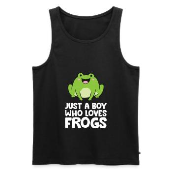 Frog Boy Just a Boy Who Loves Frogs - Men's Premium Organic Tank Top - black - Front - AI Model Male 178 light (178cm)