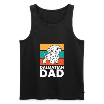 Chien dalmate Papa Dalmatien Papa - Débardeur bio Premium Homme - noir - Devant - AI Model Male 178 light (178cm)