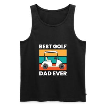Golf Dad Golfing Sport Funny Best Golf Dad Ever - Männer Premium Bio Tank Top - Schwarz - Vorne - AI Model Male 178 light (178cm)