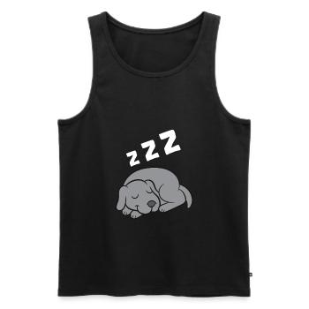 Weimaraner Hund Schlafpyjama Schlafender - Männer Premium Bio Tank Top - Schwarz - Vorne - AI Model Male 178 light (178cm)