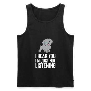 Weimaraner Hund als Haustier Ich höre dich, ich - Männer Premium Bio Tank Top - Schwarz - Vorne - AI Model Male 178 light (178cm)