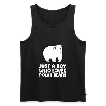 Just a Boy Who Loves Polar Bears - Men's Premium Organic Tank Top - black - Front - Michal (187cm)