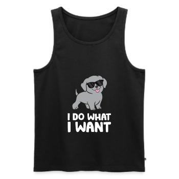 Weimaraner Welpe Ich mache was ich will Lustiger - Männer Premium Bio Tank Top - Schwarz - Vorne - AI Model Male 178 light (178cm)