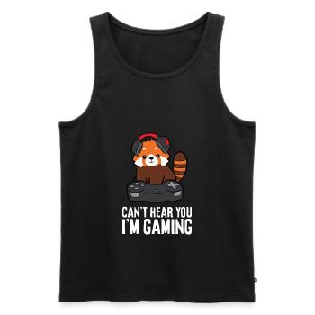 Red Panda Gaming Can't Hear You I'm Gaming Red - Men's Premium Organic Tank Top - black - Front - AI Model Male 178 light (178cm)