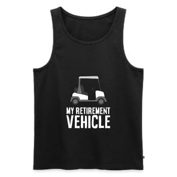 Mein Ruhestandsfahrzeug Opa Papa Golfwagen - Männer Premium Bio Tank Top - Schwarz - Vorne - AI Model Male 178 light (178cm)