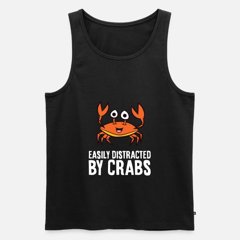 Krabbenliebhaber wird leicht von Krabben abgelenkt - Männer Premium Bio Tank Top - Schwarz