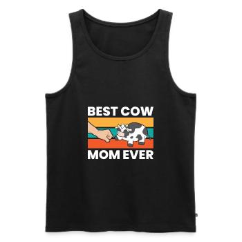 Best Cow Mom Ever Funny Cow Farmer Mom - Men's Premium Organic Tank Top - black - Front - Michal (187cm)