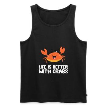 La vie est meilleure avec les crabes - Débardeur bio Premium Homme - noir - Devant - Michal (187cm)