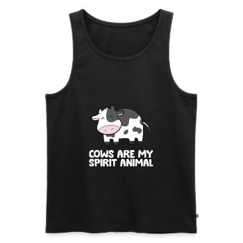 Rinder Kuh Kühe sind mein Seelentier - Männer Premium Bio Tank Top - Schwarz - Vorne - AI Model Male 178 light (178cm)