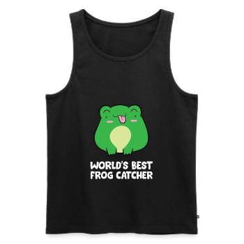 Lustiger Froschjäger Der beste Froschfänger der - Männer Premium Bio Tank Top - Schwarz - Vorne - AI Model Male 178 light (178cm)