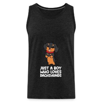Nur ein Junge, der Dackel liebt - Männer Premium Bio Tank Top - Anthrazit - Vorne - Alexander (188cm)