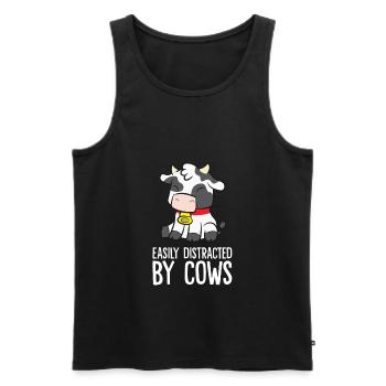 Easily Distracted By Cows - Men's Premium Organic Tank Top - black - Front - Michal (187cm)
