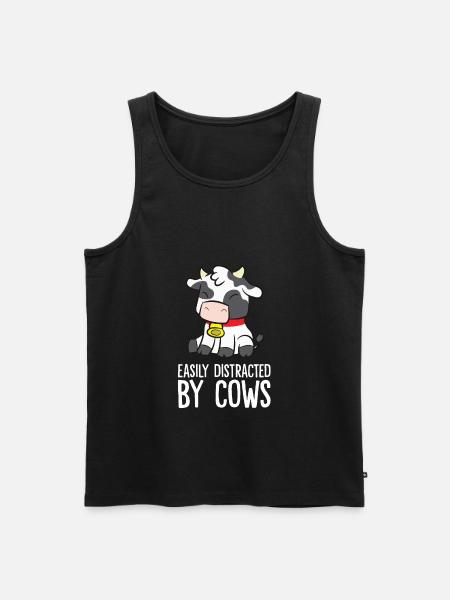 Easily Distracted By Cows - Men's Premium Organic Tank Top - black