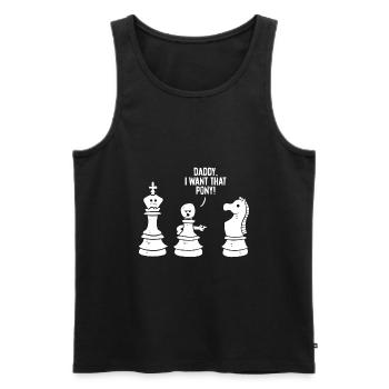 Schach-Ritter Daddy Ich will das Pony Lustiges - Männer Premium Bio Tank Top - Schwarz - Vorne - Michal (187cm)